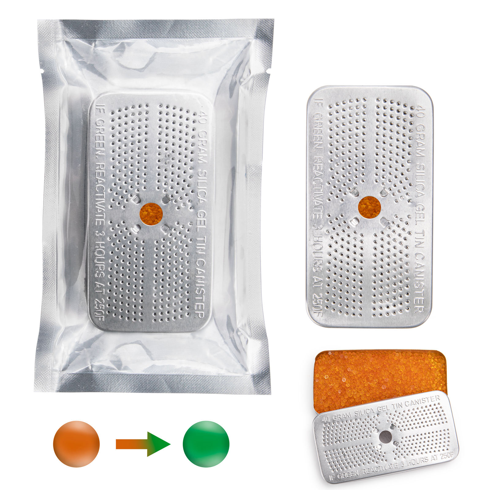 40g Reusable Silica Gel Desiccant Tin for Safes & Electronics